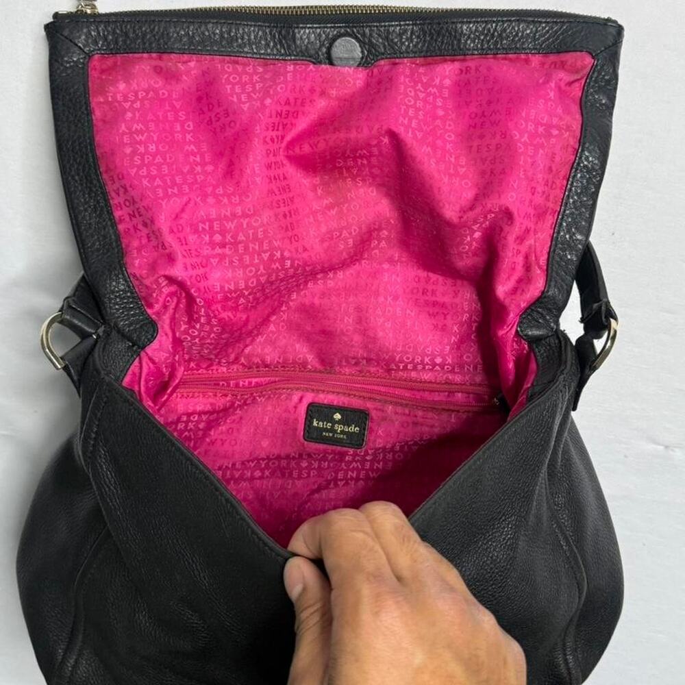 Kate Spade New York Highland Place Medium Maria Black leather shoulder bag Purse - Picture 5 of 8